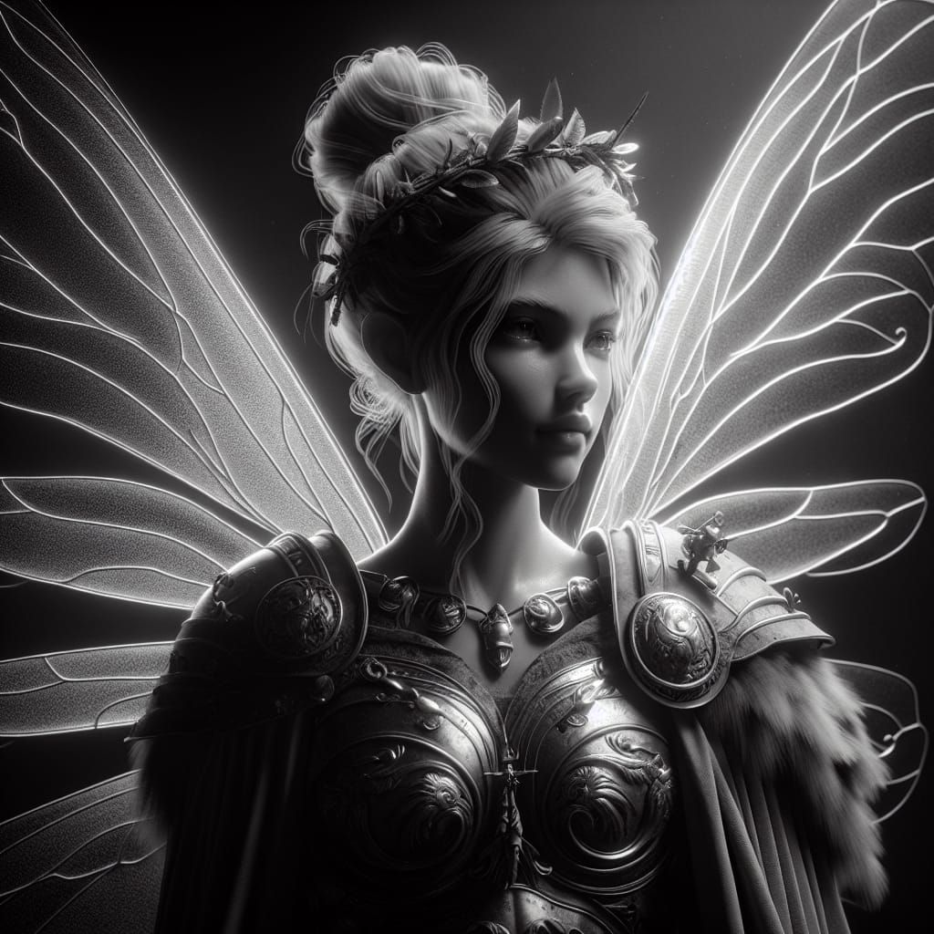 Roman Centurion Fairy Portrait in Hyperrealistic Style