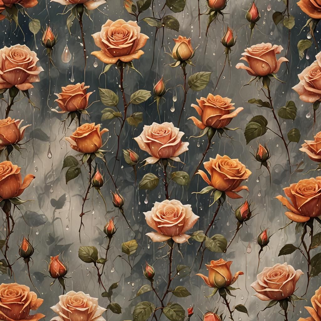 Roses Dancing in the Rain: A Matte Painting