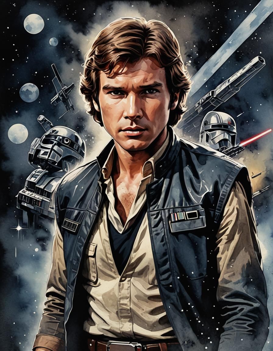 Retro "Star Wars" Movie Poster Illustration