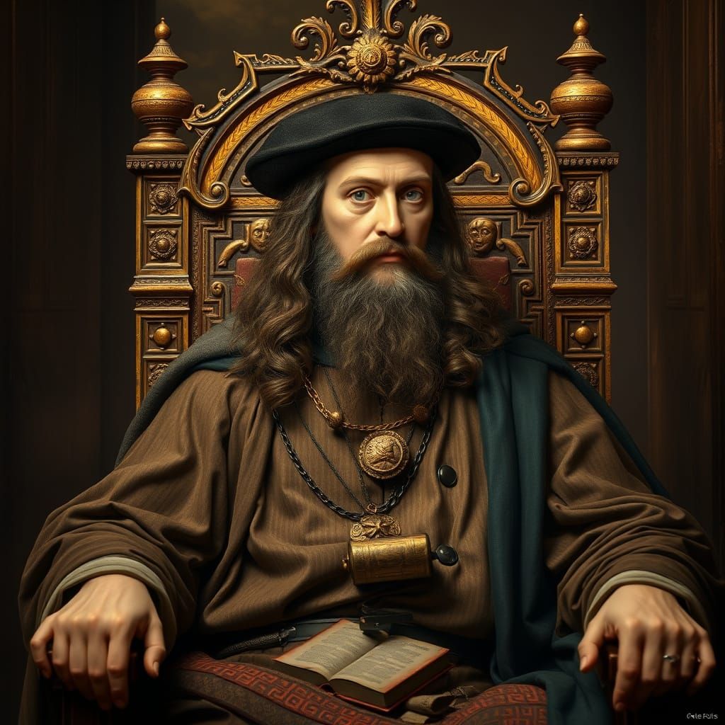 Leonardo da Vinci Portrait in Renaissance Style