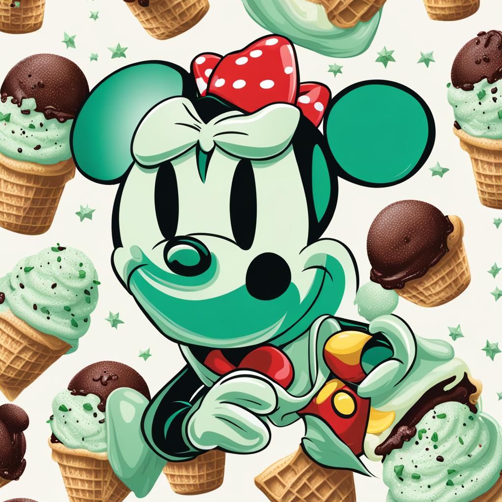 Mint Ice Cream Mickey Mouse Creation