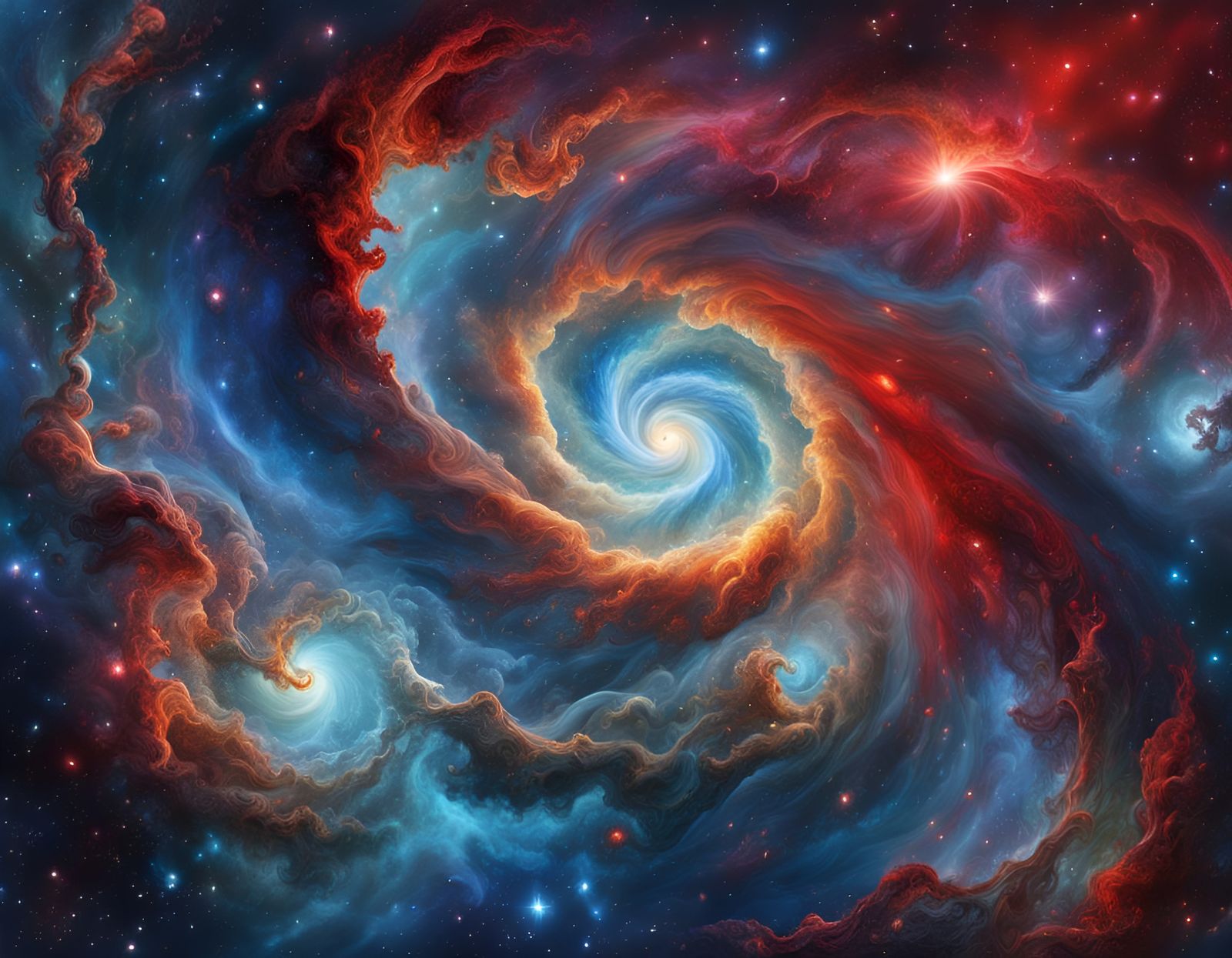 Magnificent Swirling Nebula in Cosmic Dreamscape