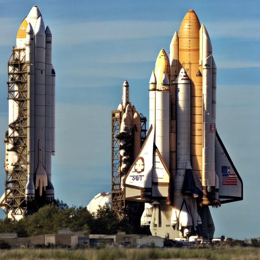 Space Shuttle Launch in Eraserpunk Style