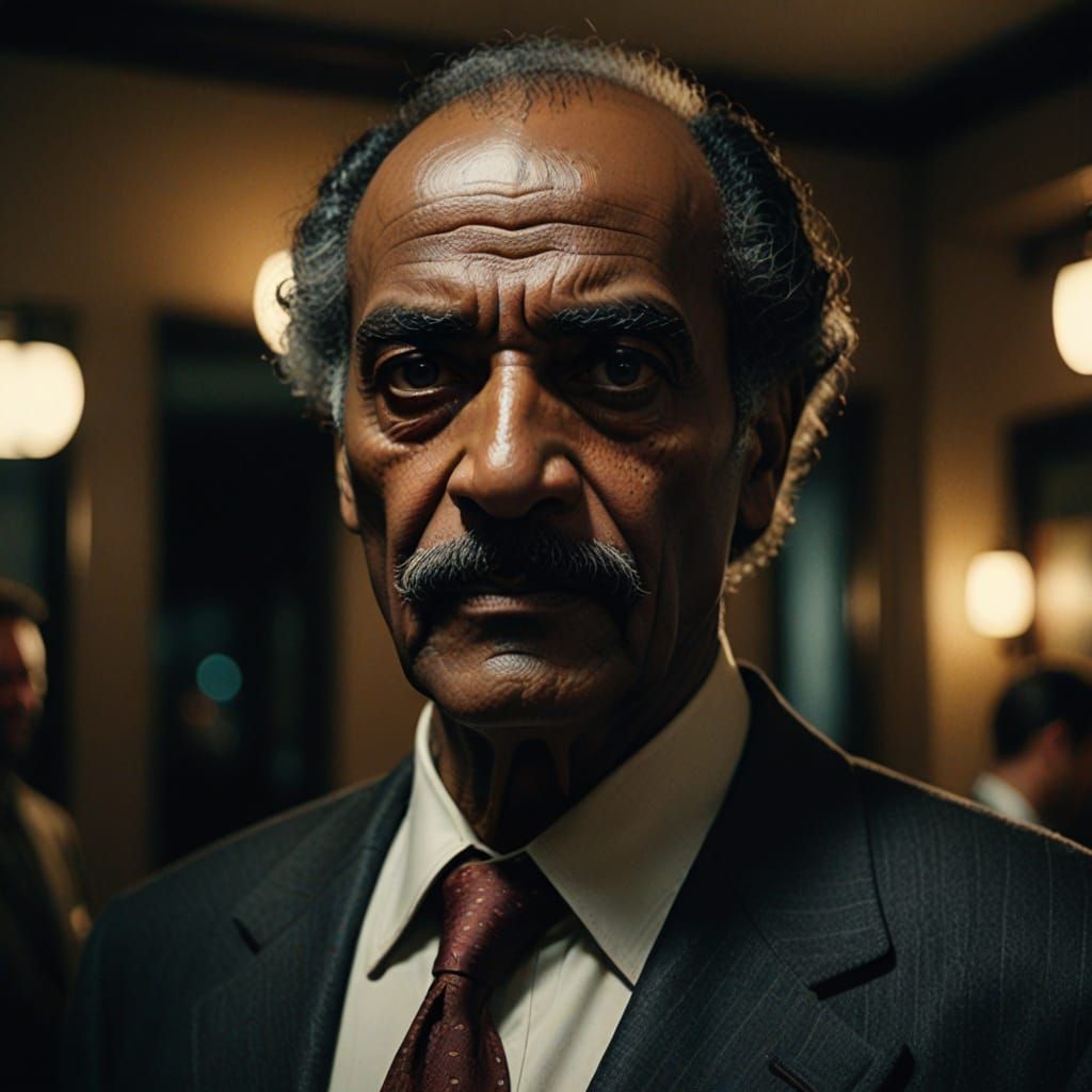Dramatic Portrait of Eritrean Man in Film Noir Style