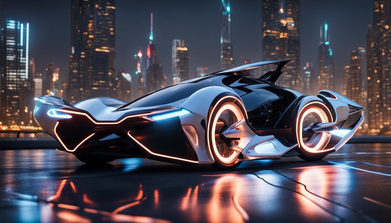 Futuristic flying car concept