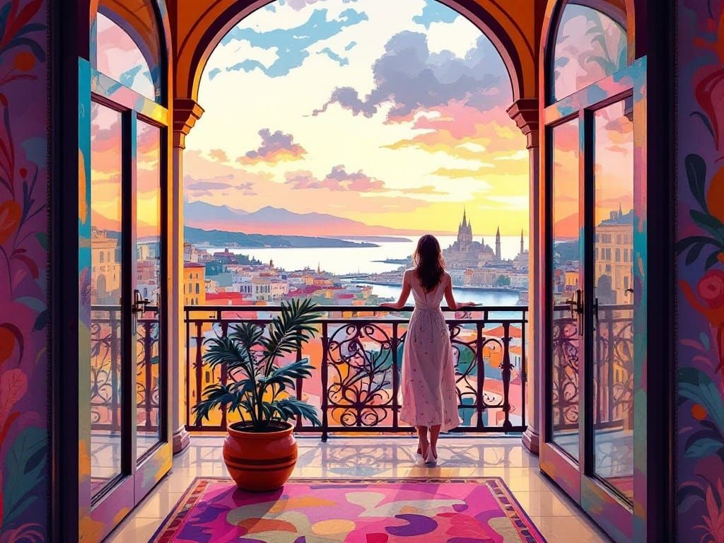 Ethereal Boho Dreamscape in Vibrant Pastel Hues