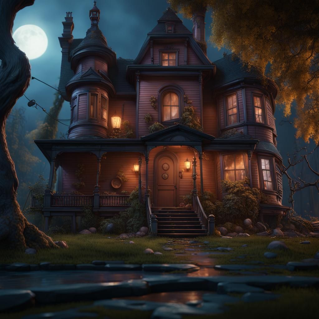Detailed Matte Painting of Coraline Movie Scene