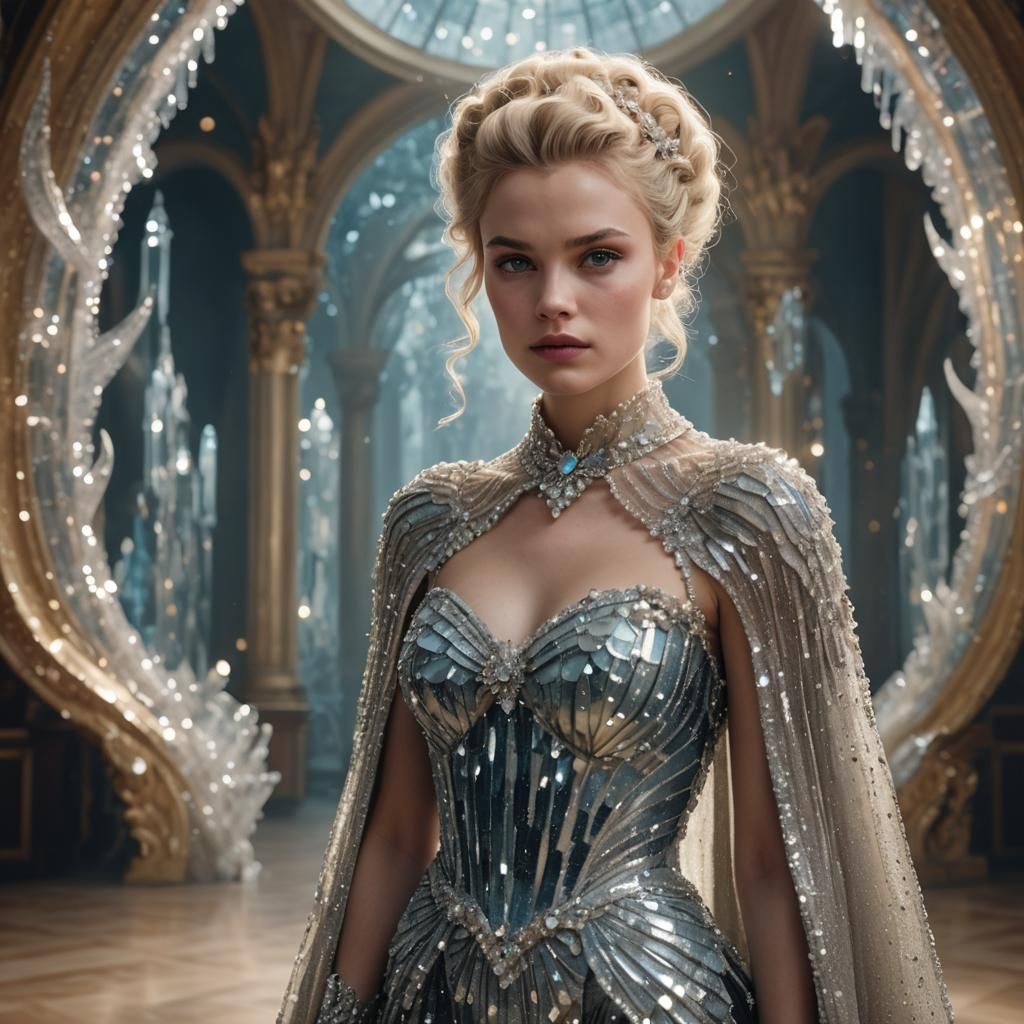 Crystal Gown Portrait in Art Deco Style