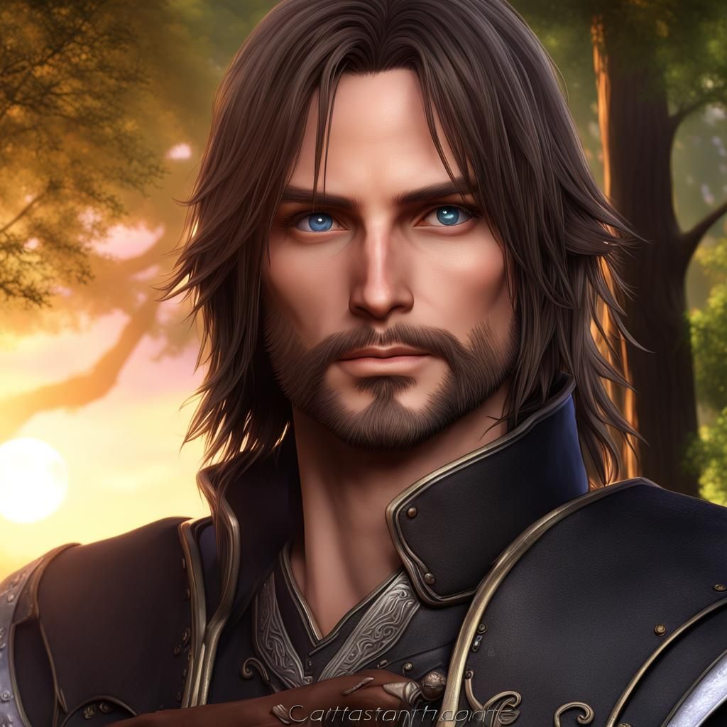 Aragorn in Kingdom Hearts Style: Sunset Portrait