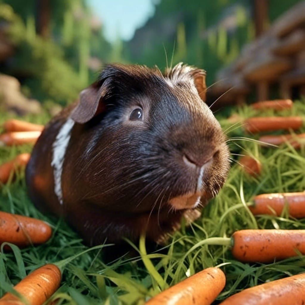 Guinea Pig's Carrot Dream: Detailed Matte Painting