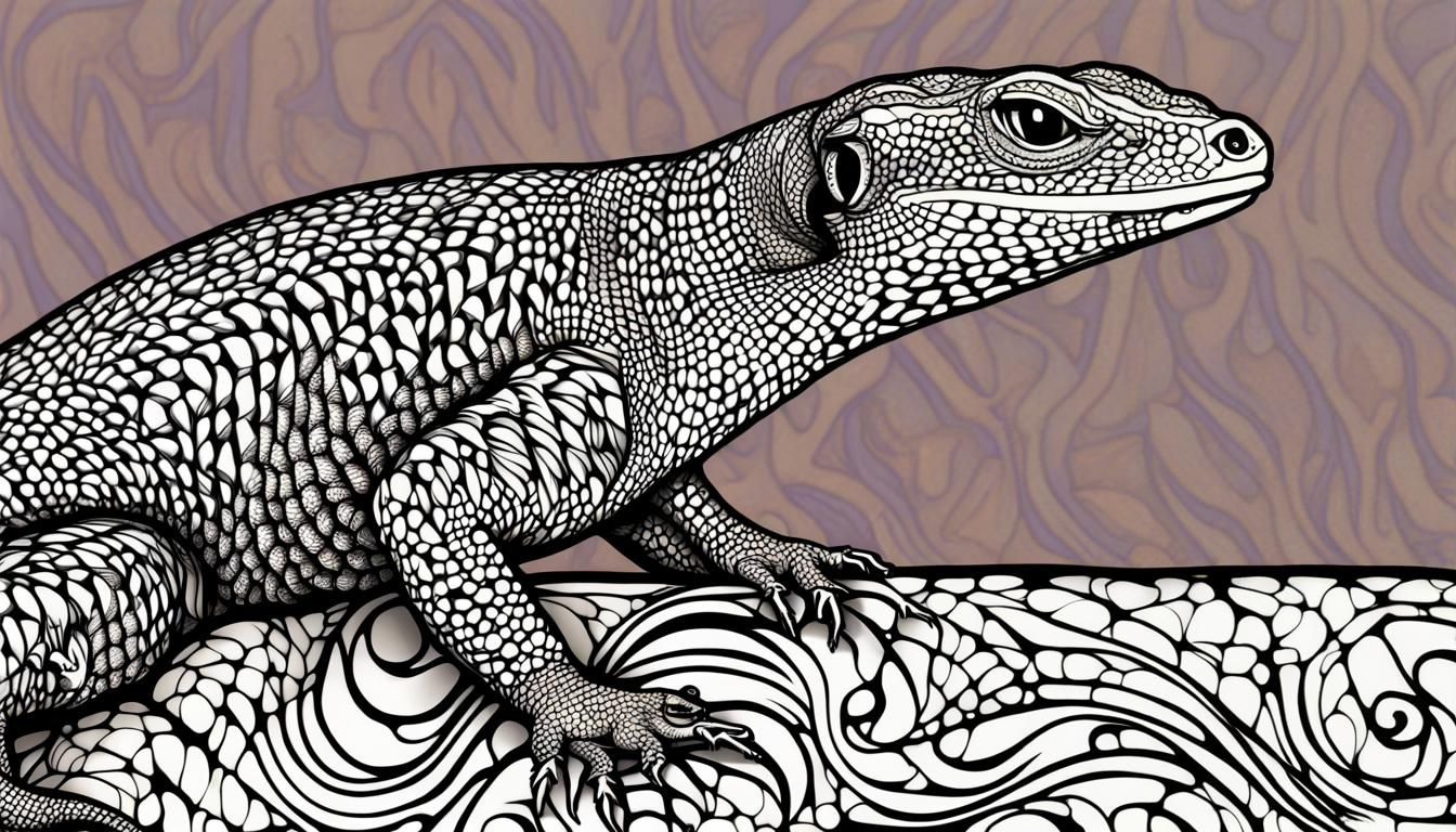 Monitor Lizard's Quantum Zentangle Journey