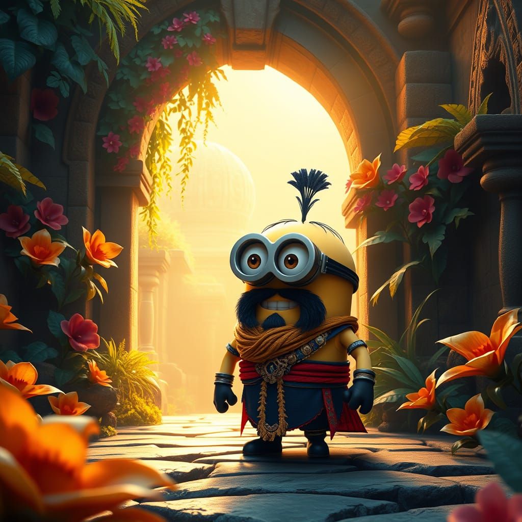 Mystical Minion in Ancient Temple