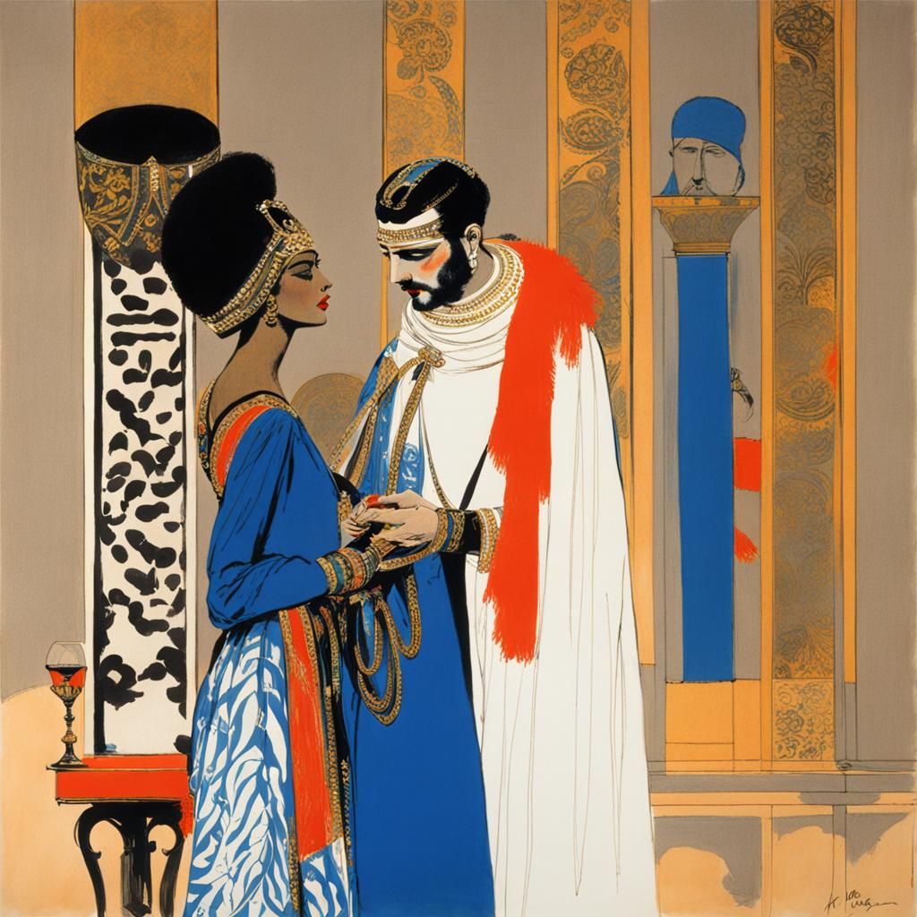 Antony and Cleopatra: Fashion Illustration in Gruau Style