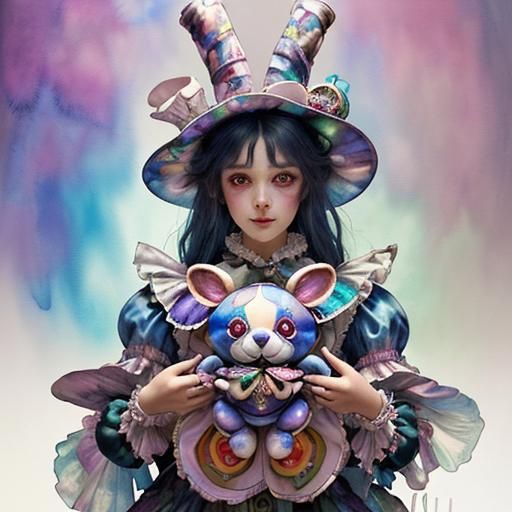 Whimsical Stuffed Animal Party in Watercolor Style