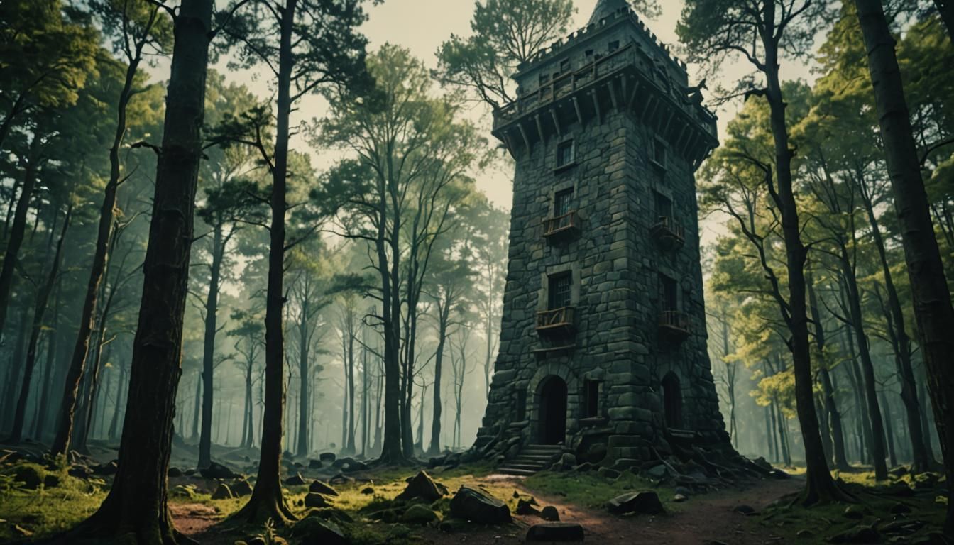 Cinematic Wizard's Tower in Forest