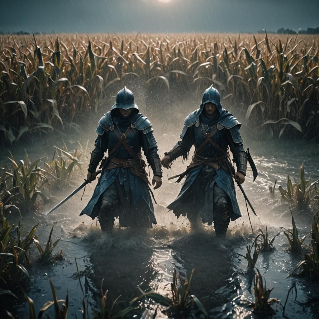 Cornfield Battle with Rembrandt Lighting