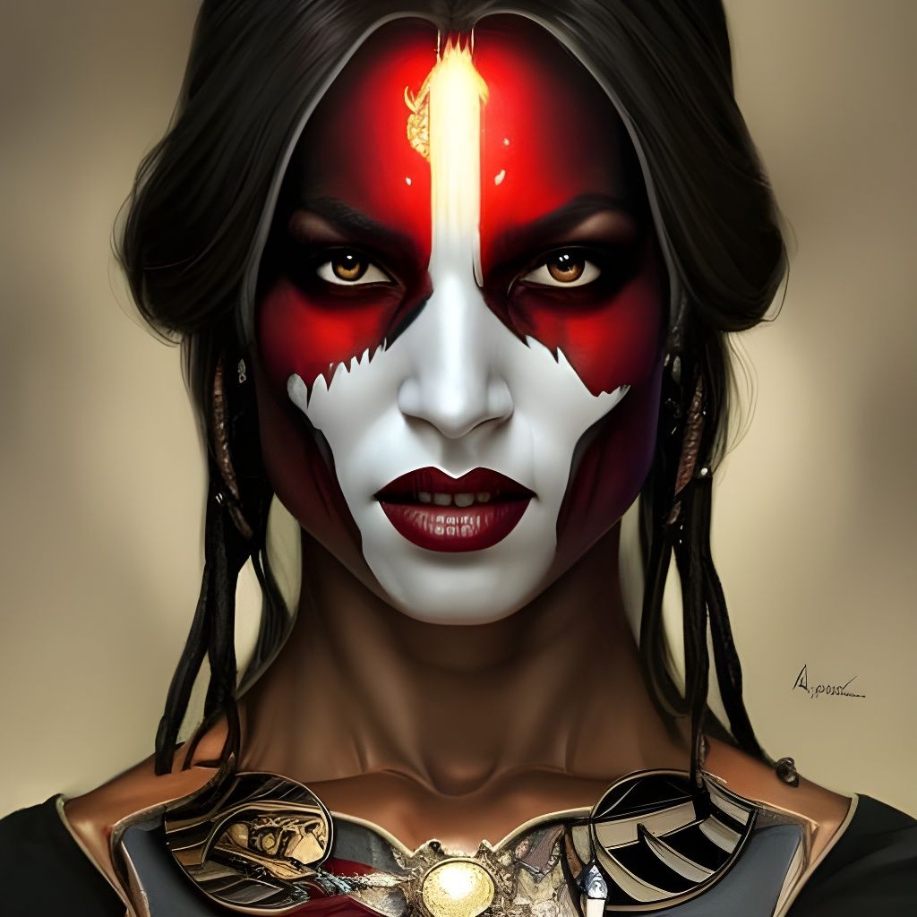 Aboriginal Vampire Portrait in Art Nouveau Style