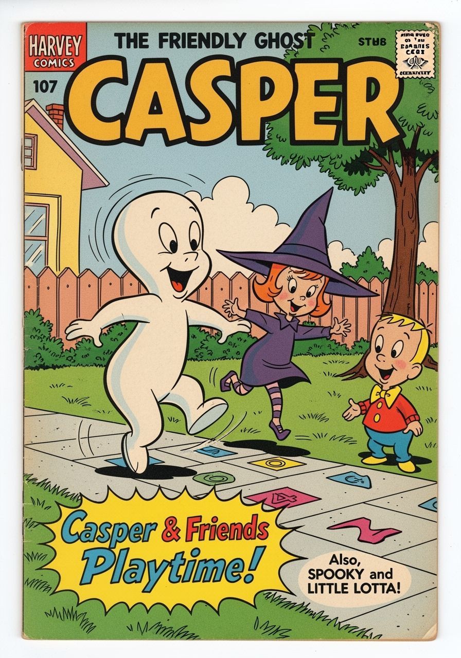 Vintage Casper The Friendly Ghost Comic Cover Art