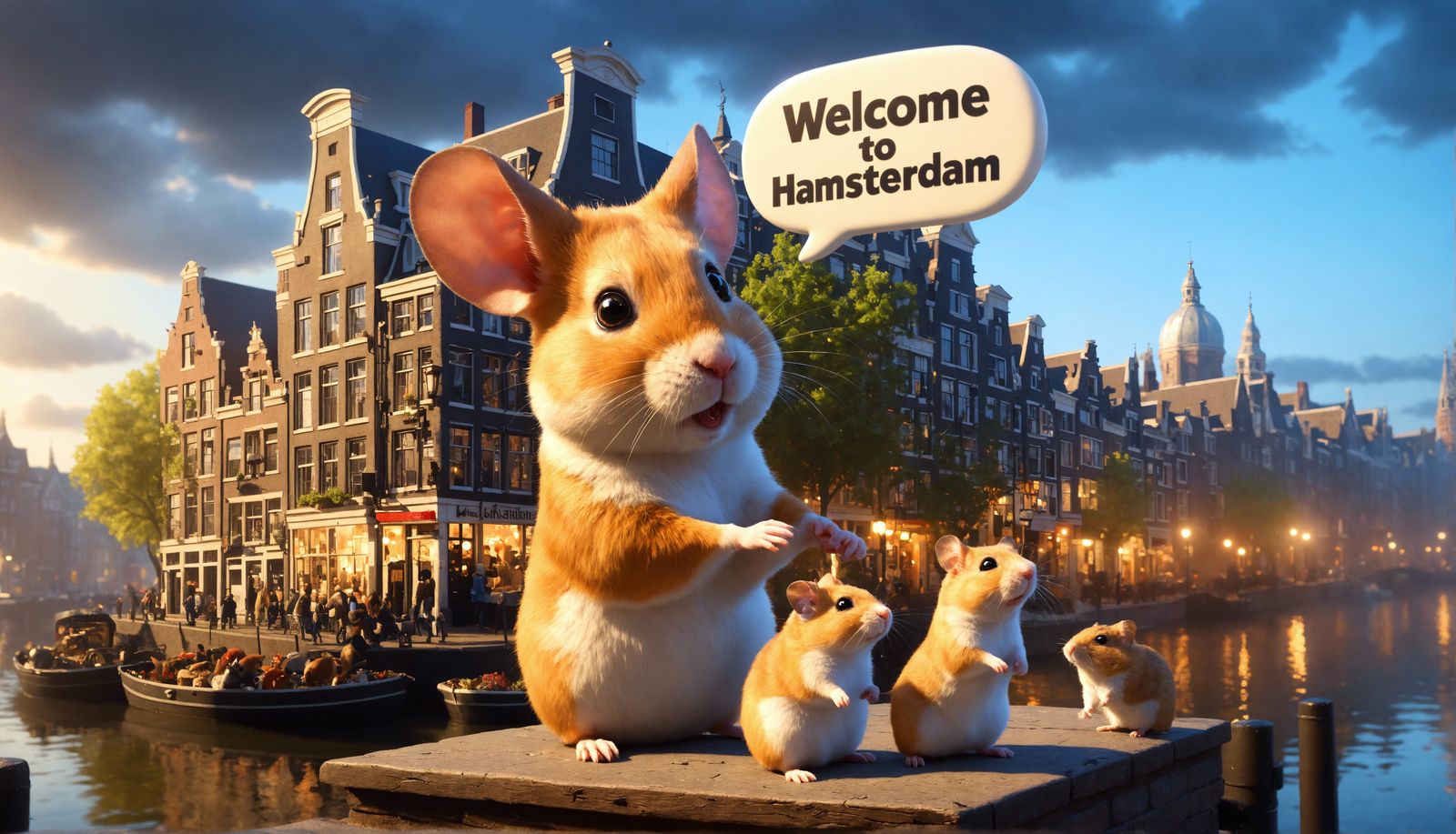 Welcoming Hamster Greets Visitors in Hamsterdam Digital Pain...