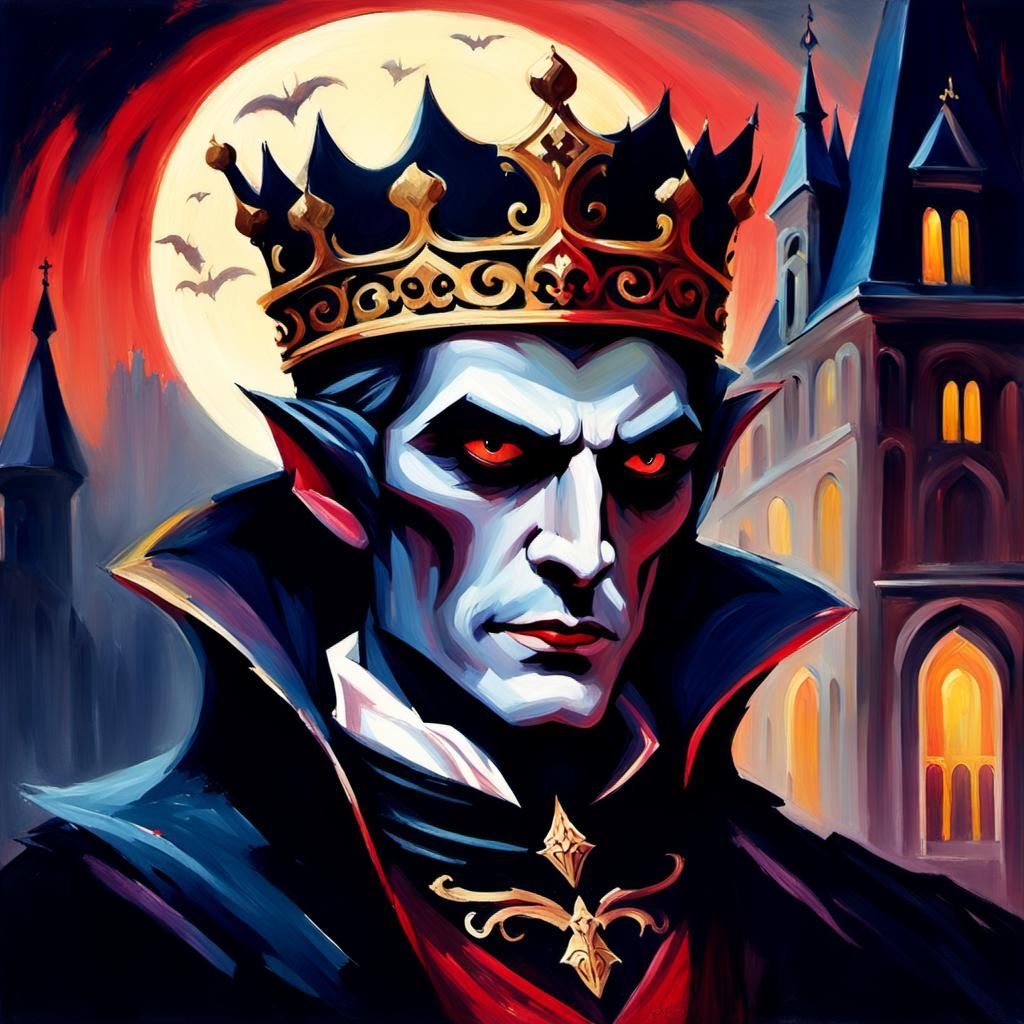 Vampire Lord Farewell in Expressionist Style