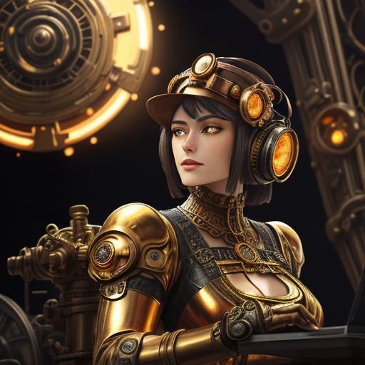 Steampunk Gold: Digital Art Inspired by Leyendecker and Anim...