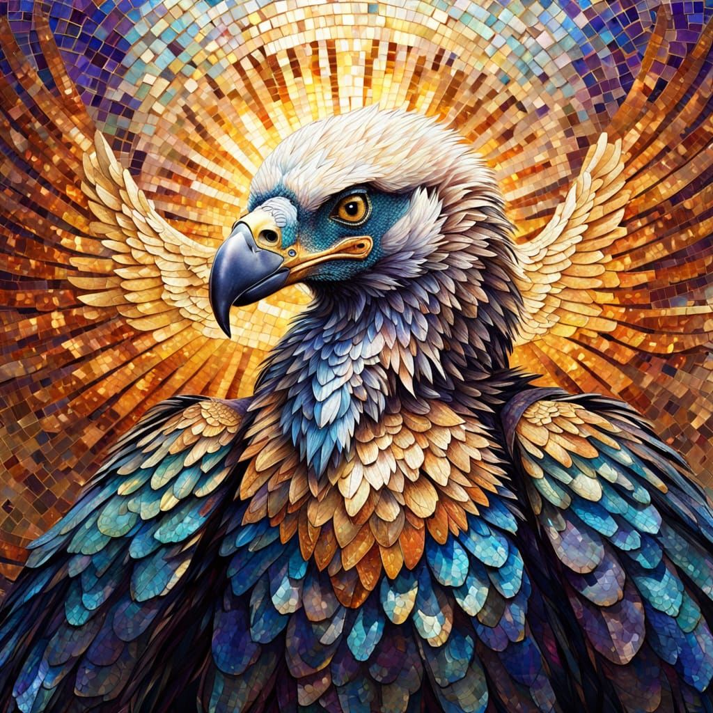 Vulture in Byzantine Mosaic Artwork