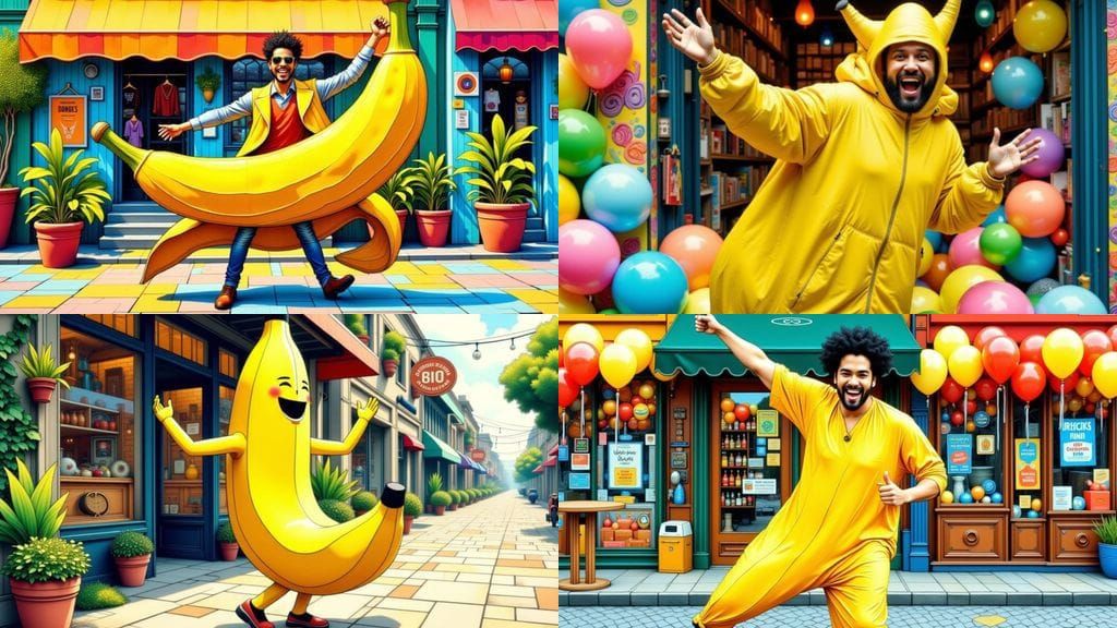 Glowing Banana Man Mosaic