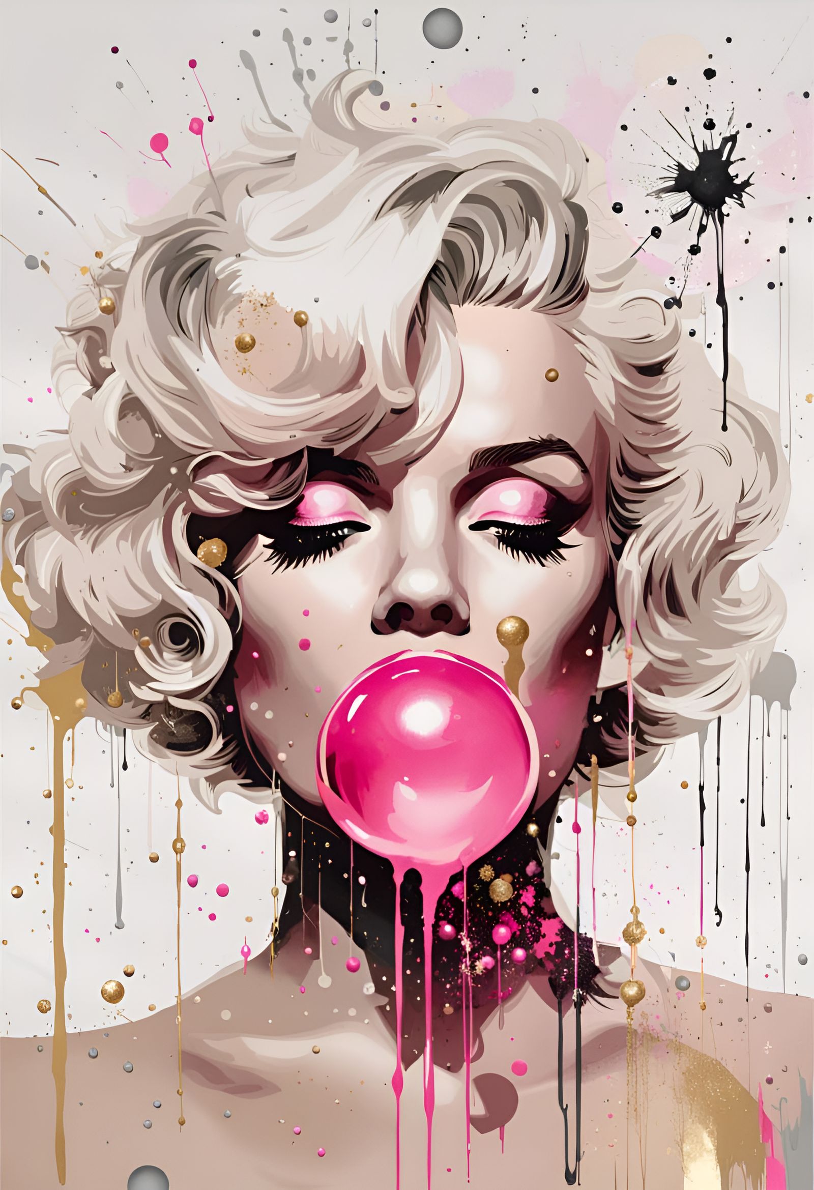 Marilyn Monroe BubbleGum Splash Art