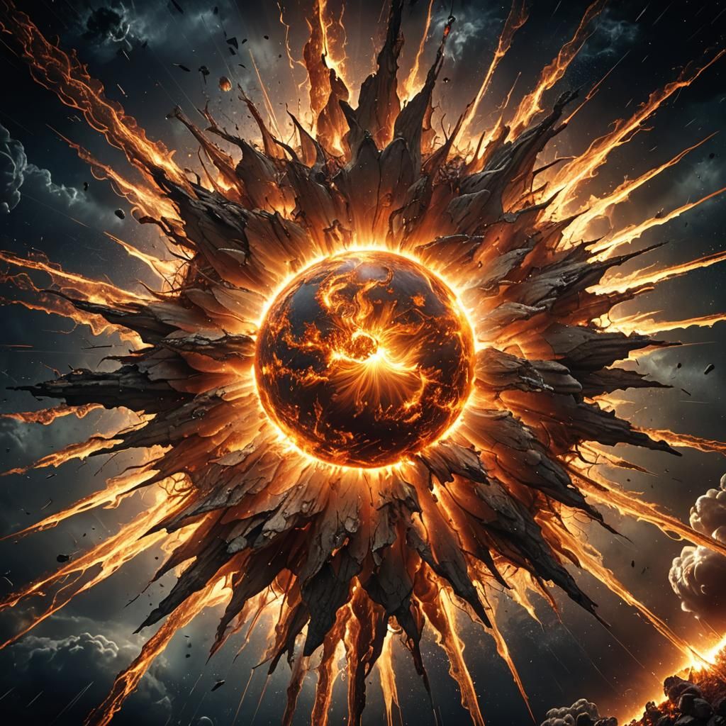 Hyperrealistic Sun Explosion from Earth View