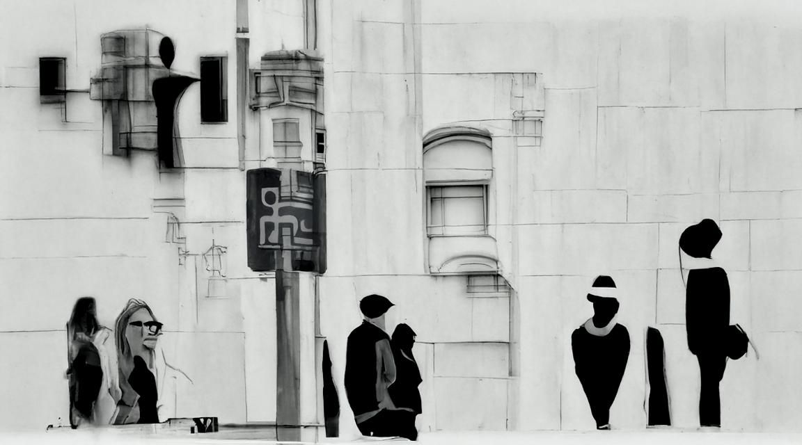 San Francisco Street Scene: Minimalist Abstract Art