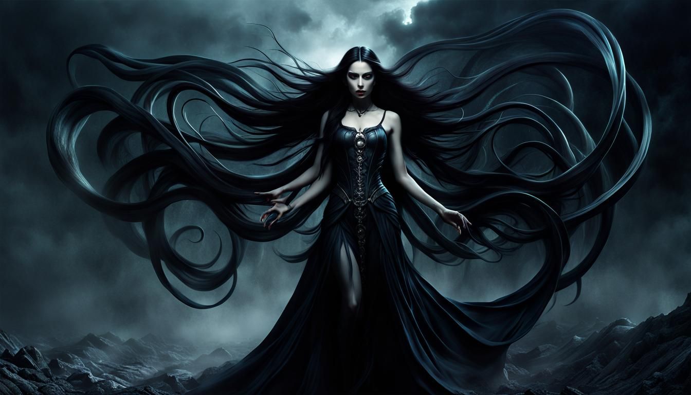 Minimalist Grimdark Vampire in Detailed Matte Painting