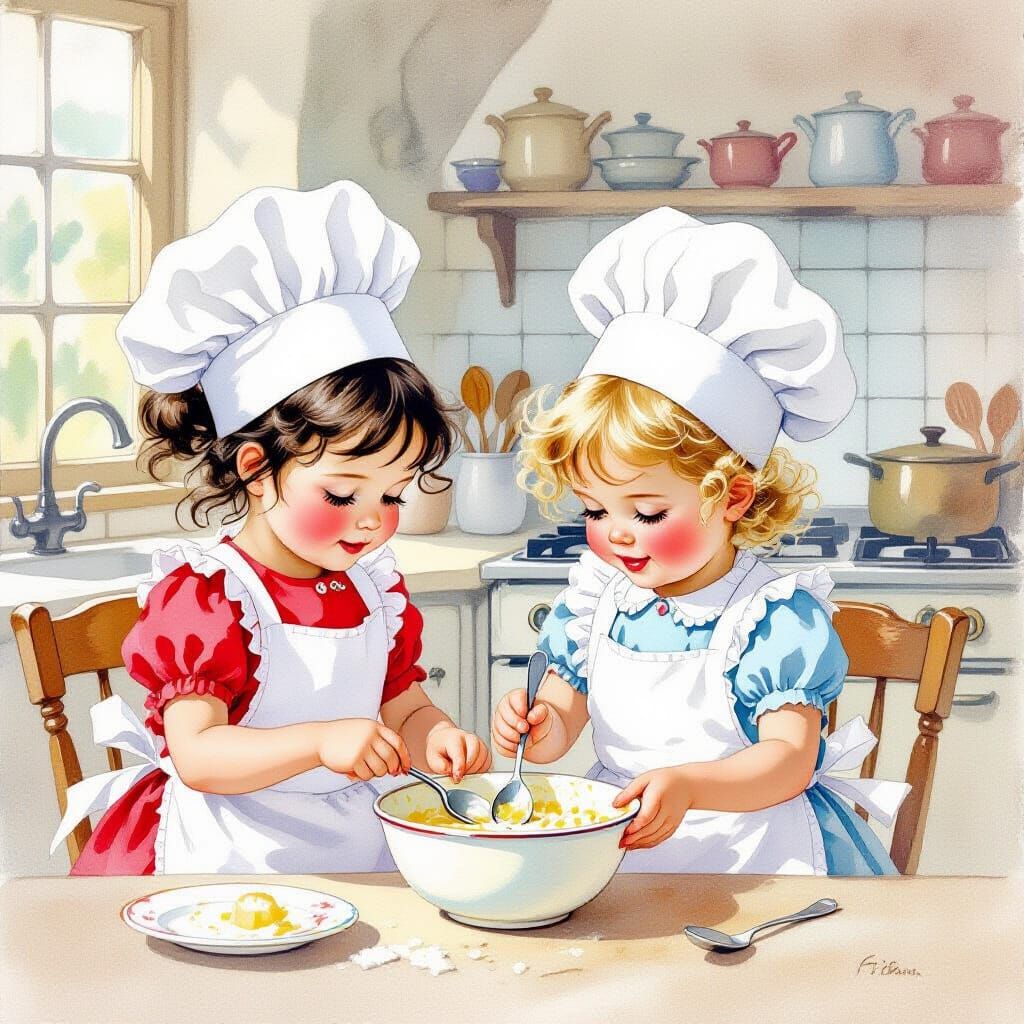 Ollie and Isla bake a cake!