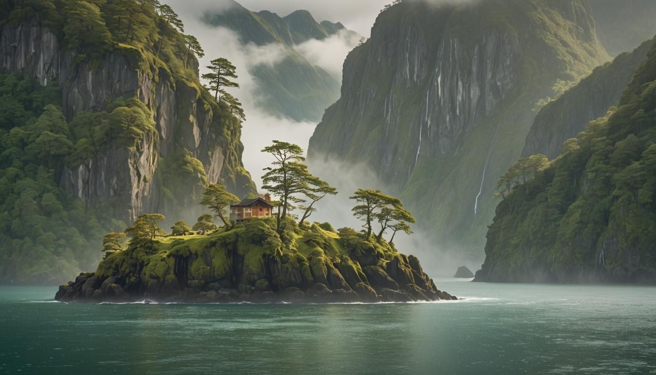 Misty Fjord on Tropical Island: Adventure Photography
