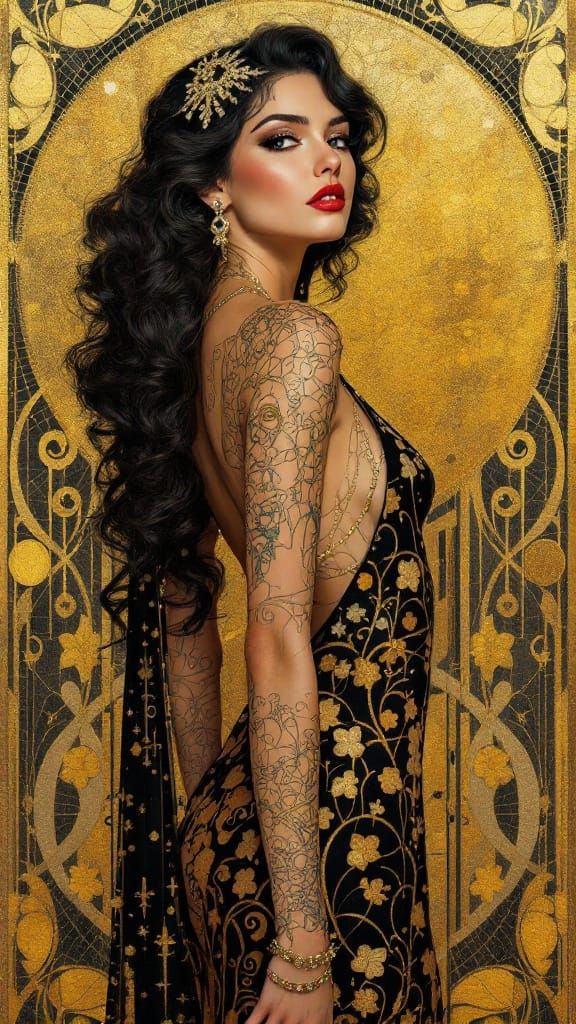 Golden Goddess in Opulent Splendor