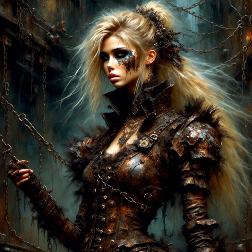 Macabre Cyberpunk Pixie in Apocalyptic Setting