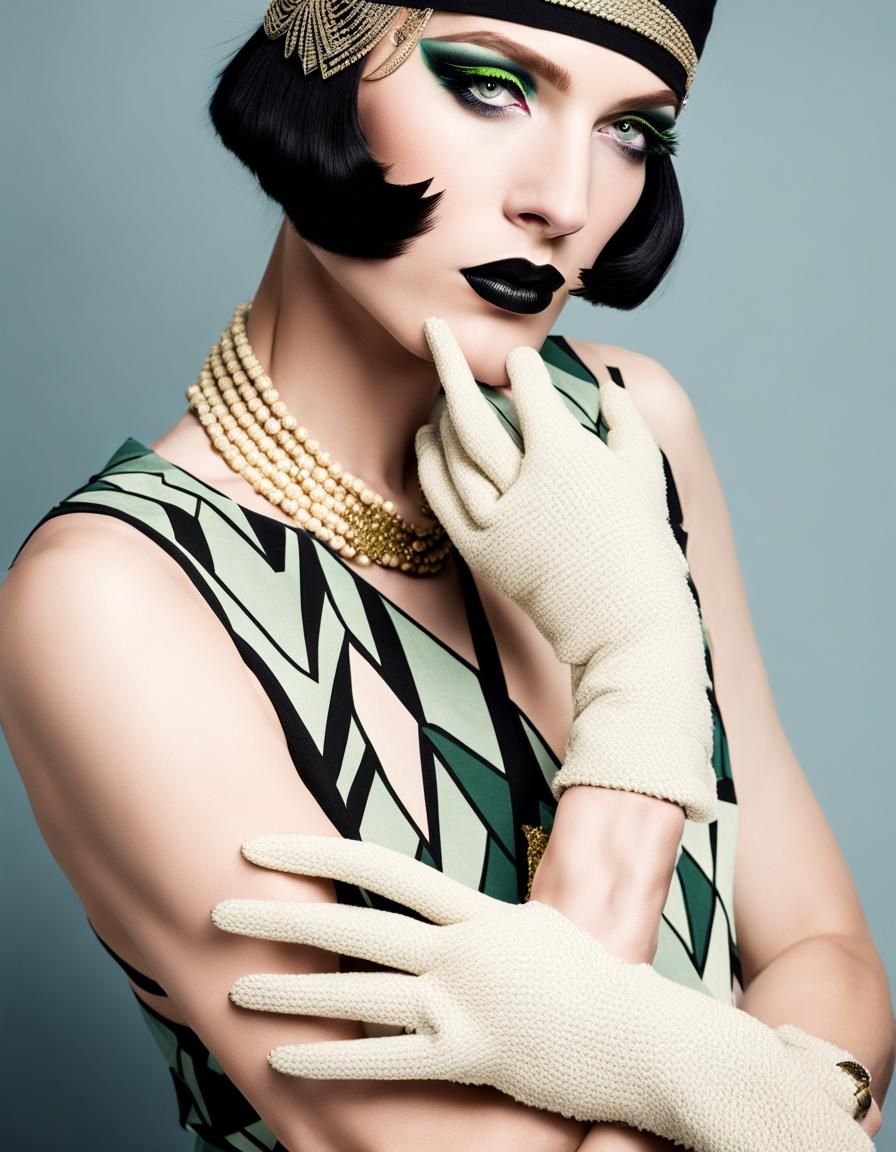 Queer Male Model in Flapper Fashion