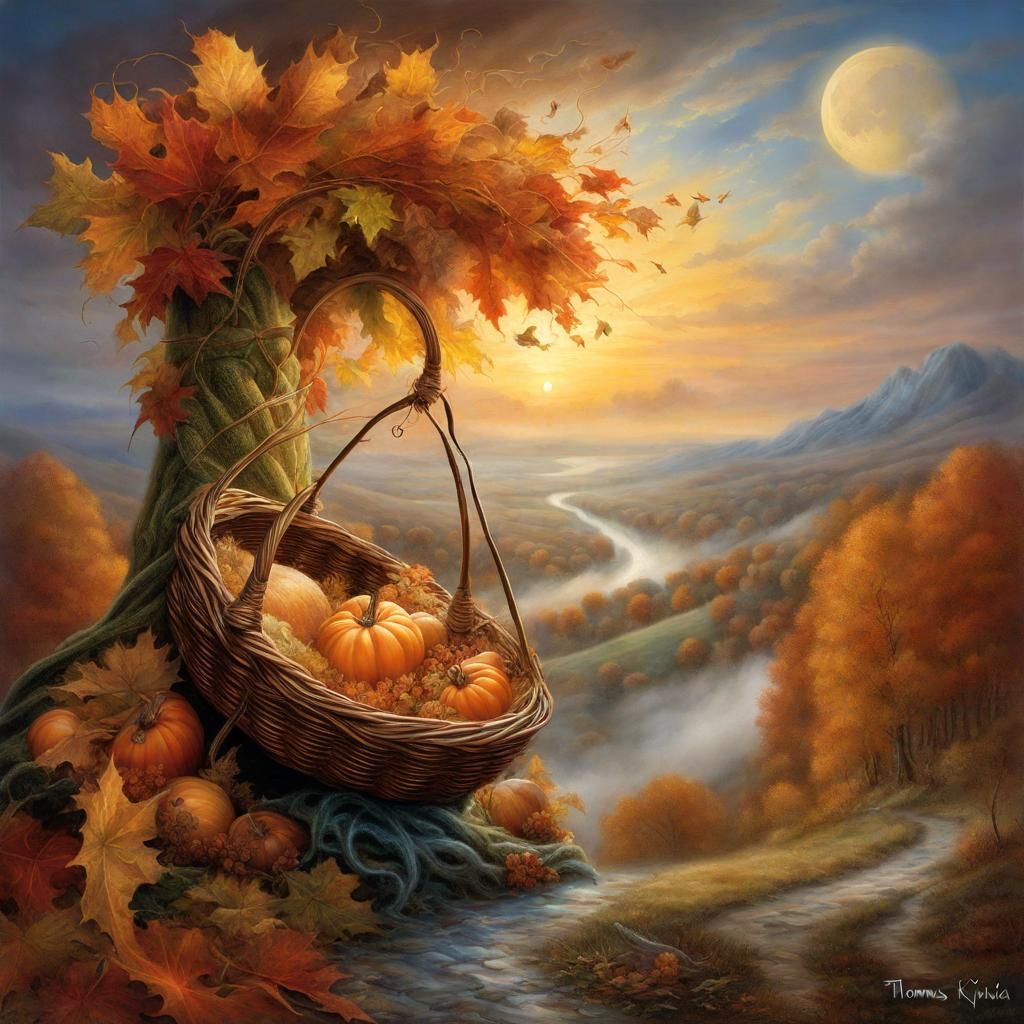 Miniature Spectral Fantasy World in Autumnal Style