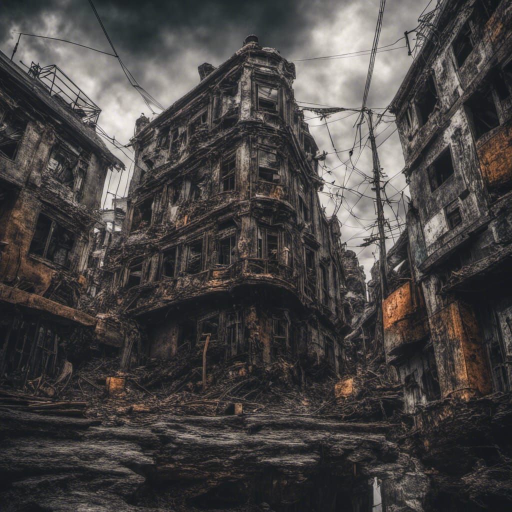 Toxic Wasteland: Hyperrealistic Post-Apocalyptic Street
