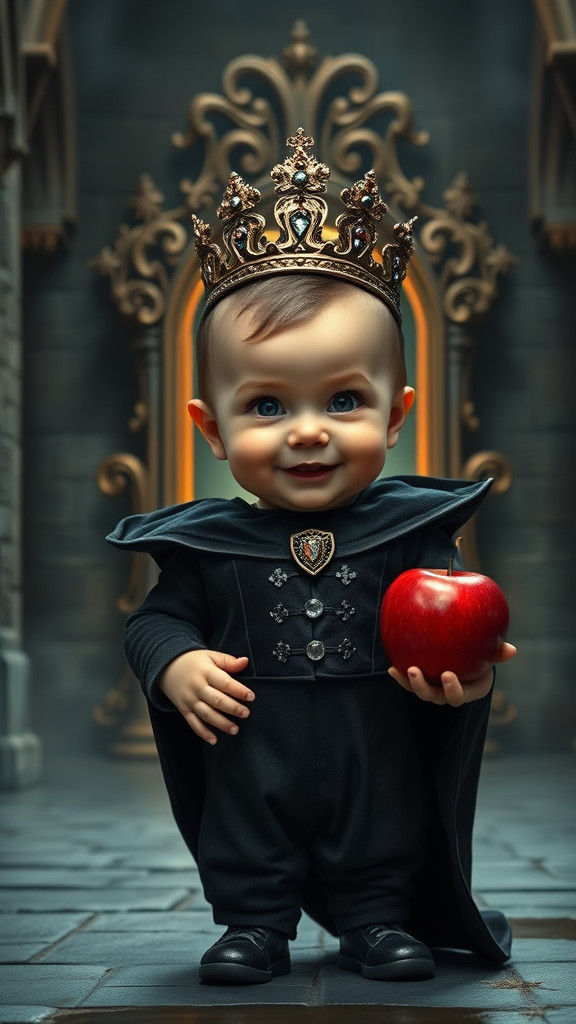 Baby Evil Queen in Castle with Magic Mirror