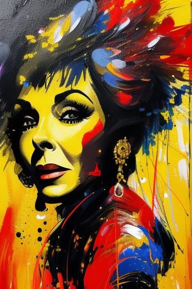 Centralized Head-And-Shoulders Forward-Facing Portrait Of Actress Joan Collins :: Masterpiece :: 16K Resolution :: Golde...