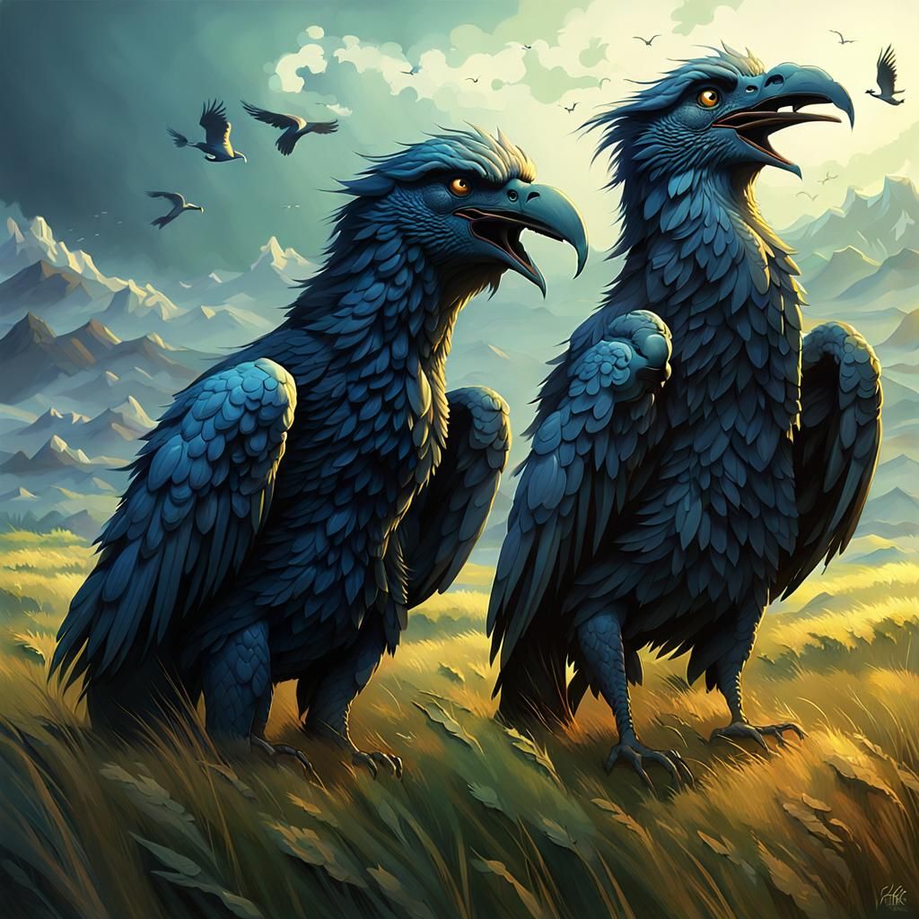 two terrifying birds