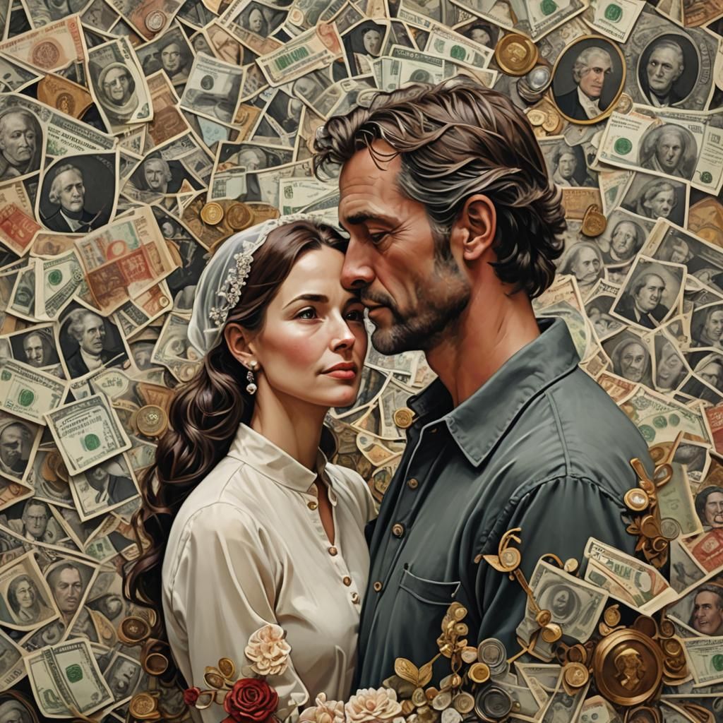 Man Contemplates the Rich World of His Wife