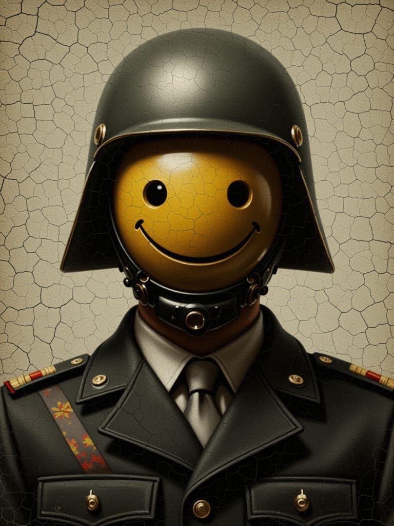 Eerie Character Portrait in Primitivist Style