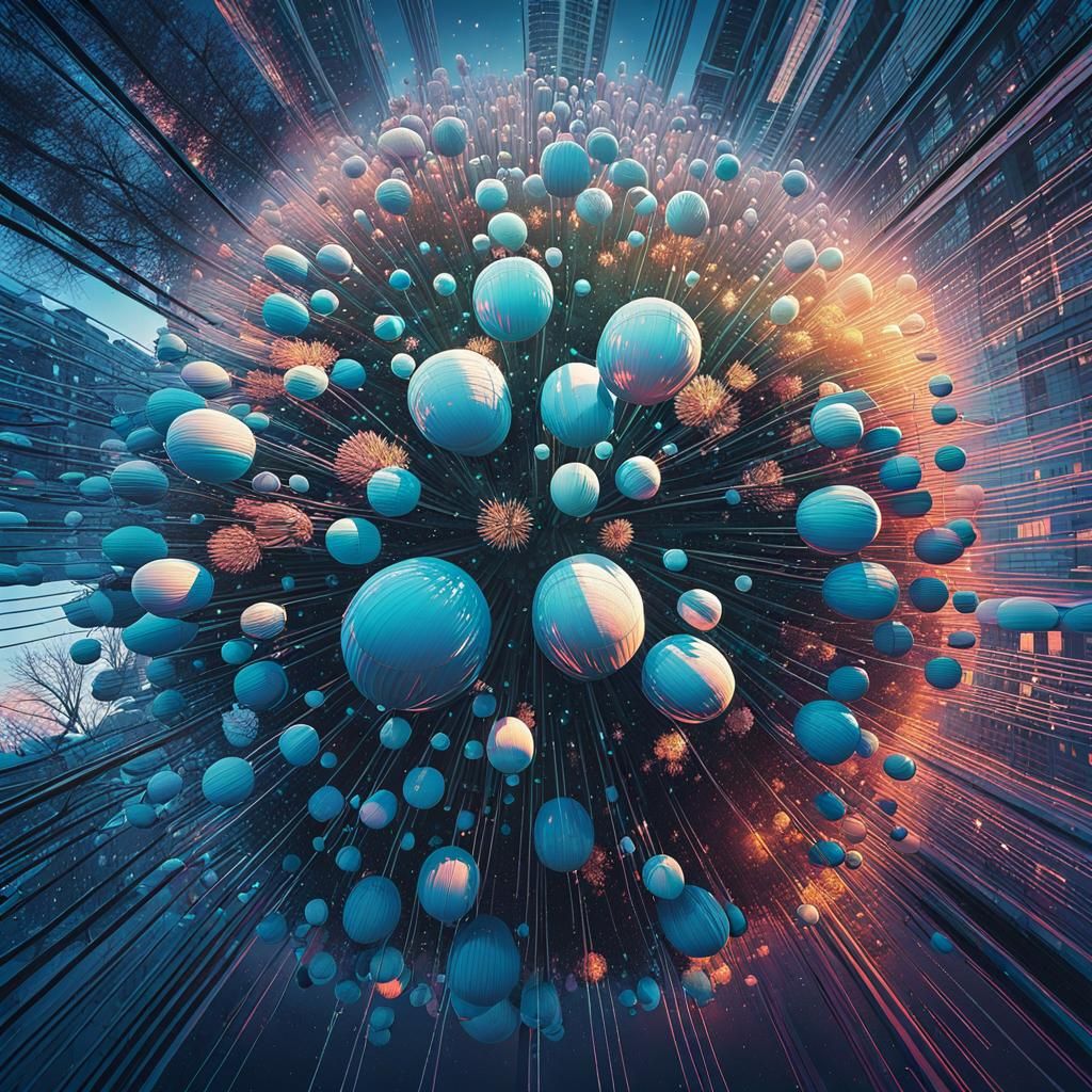 Vivid 3D Landscape with Sunset Palette