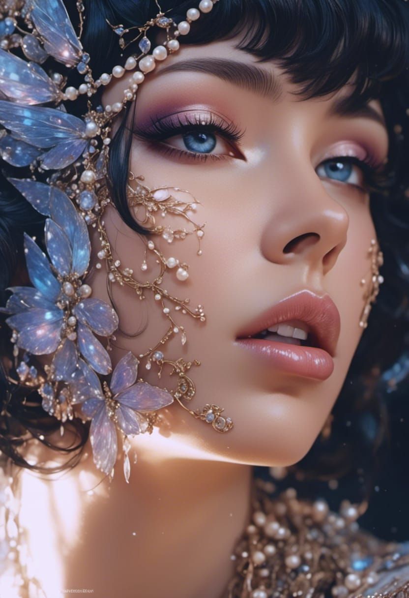 Luminescent Mountain Deity in Comic Nuvo Style