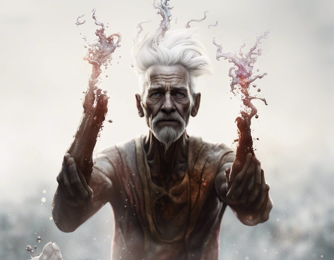 Evaporating Old Man: Detailed Matte Painting