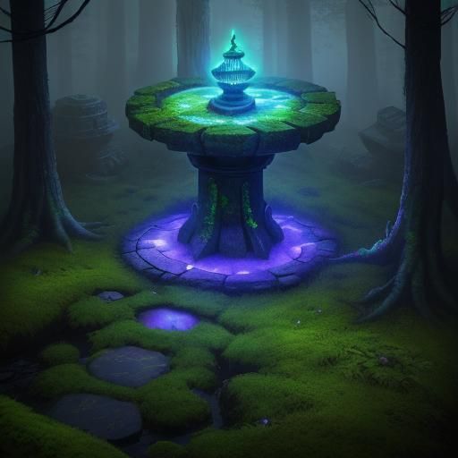 Mystical Forest Portal with Glowing Runes