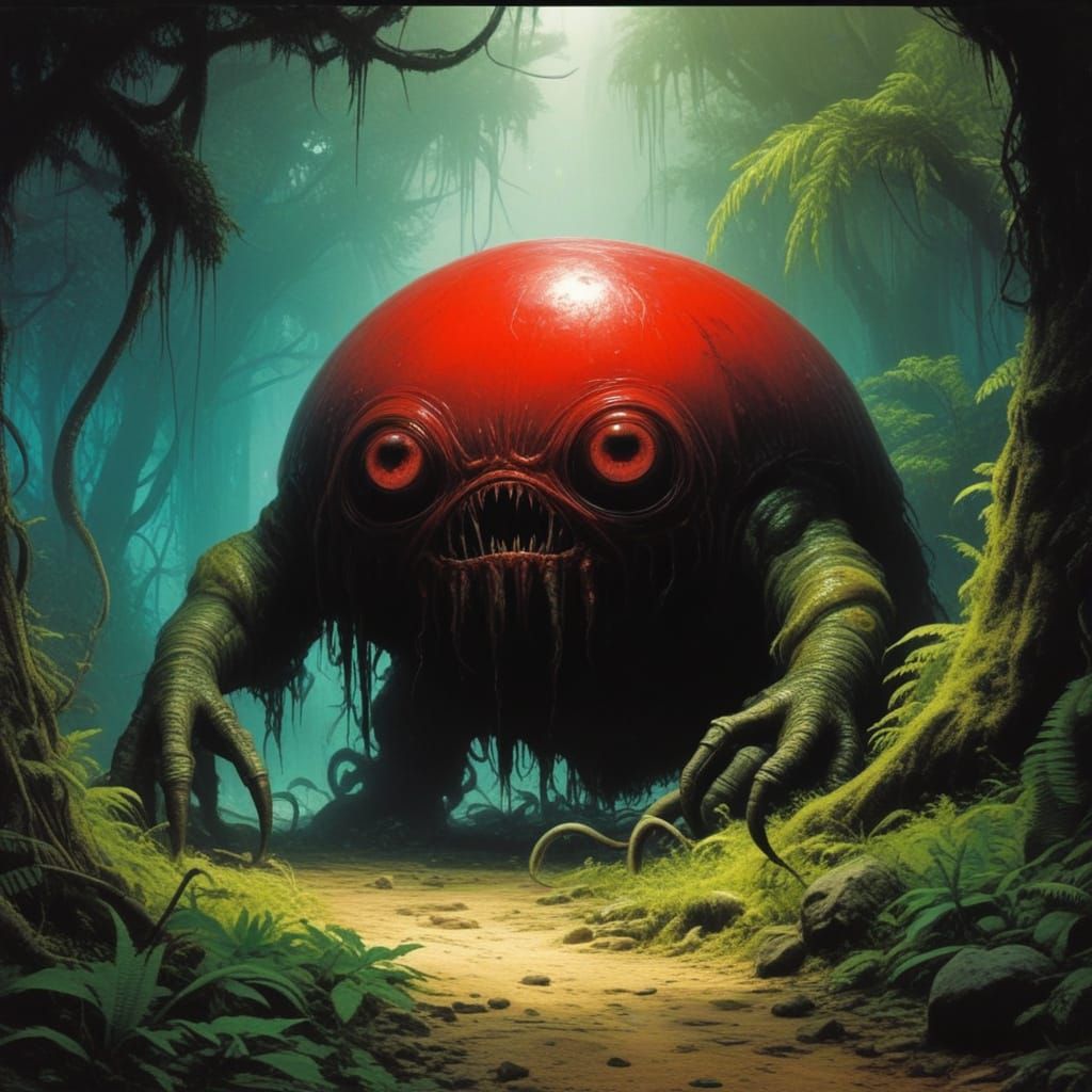 Glowing Globular Horror Blocks Jungle Trail