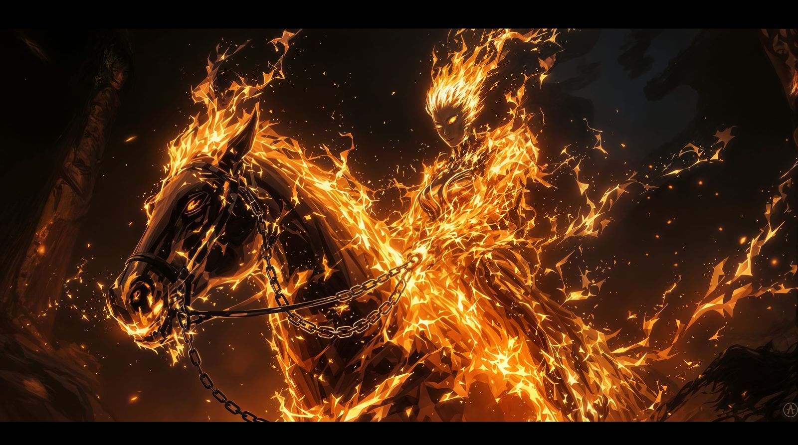 Dark Fantasy Ghost Rider in Fiery Splendor