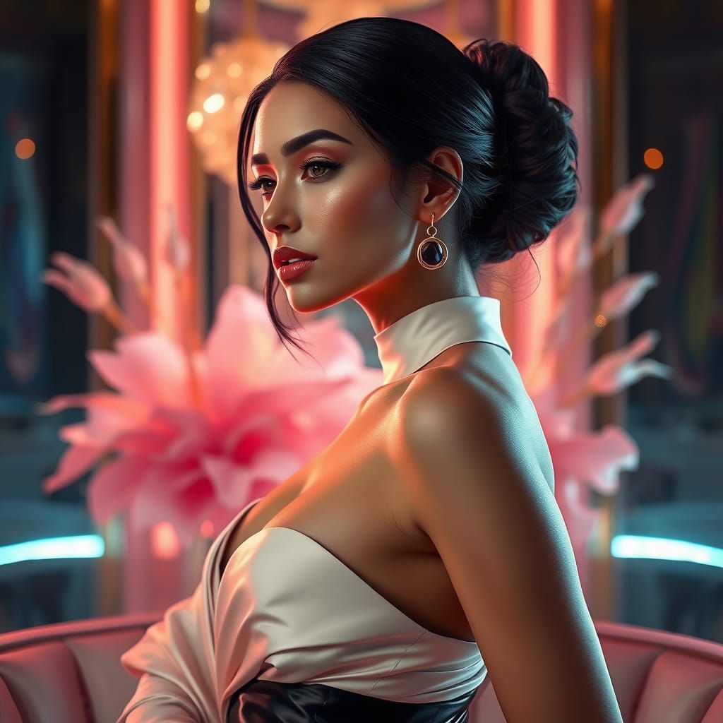 Photo Elegant, feminine and luxurious. Modern beauty style